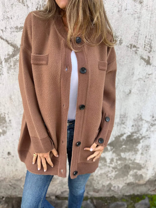 Lusimb Round Neck Autumn and Winter Casual Jacket