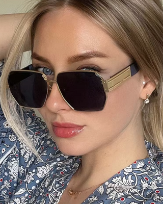 Oversized Square Sunglasses Gold