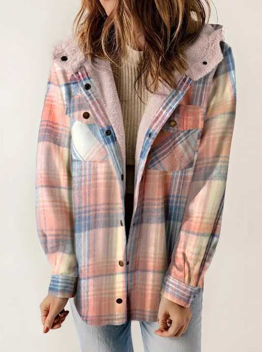 Plaid Teddy Fleece Jacket